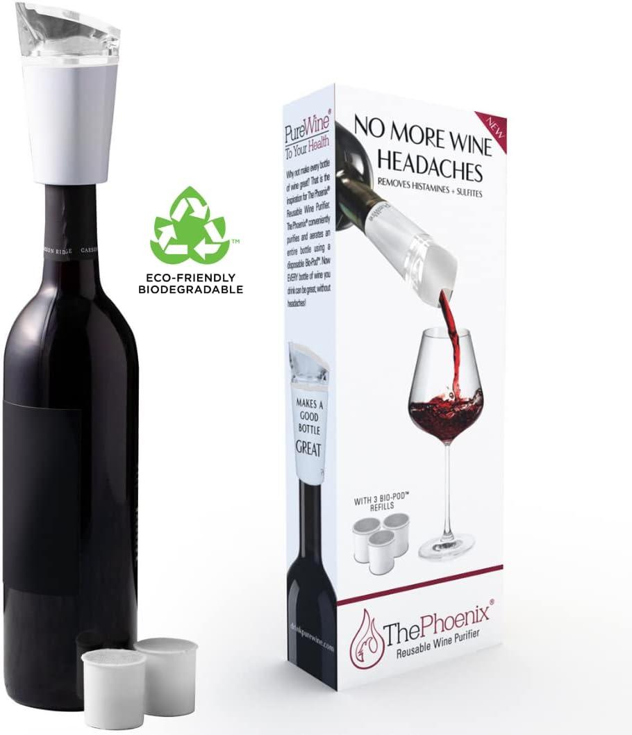 imageDrink PureWine Wand ampamp Phoenix Wine Purifier Bundle Removes Histamines ampamp Sulfites Reduces Hangovers