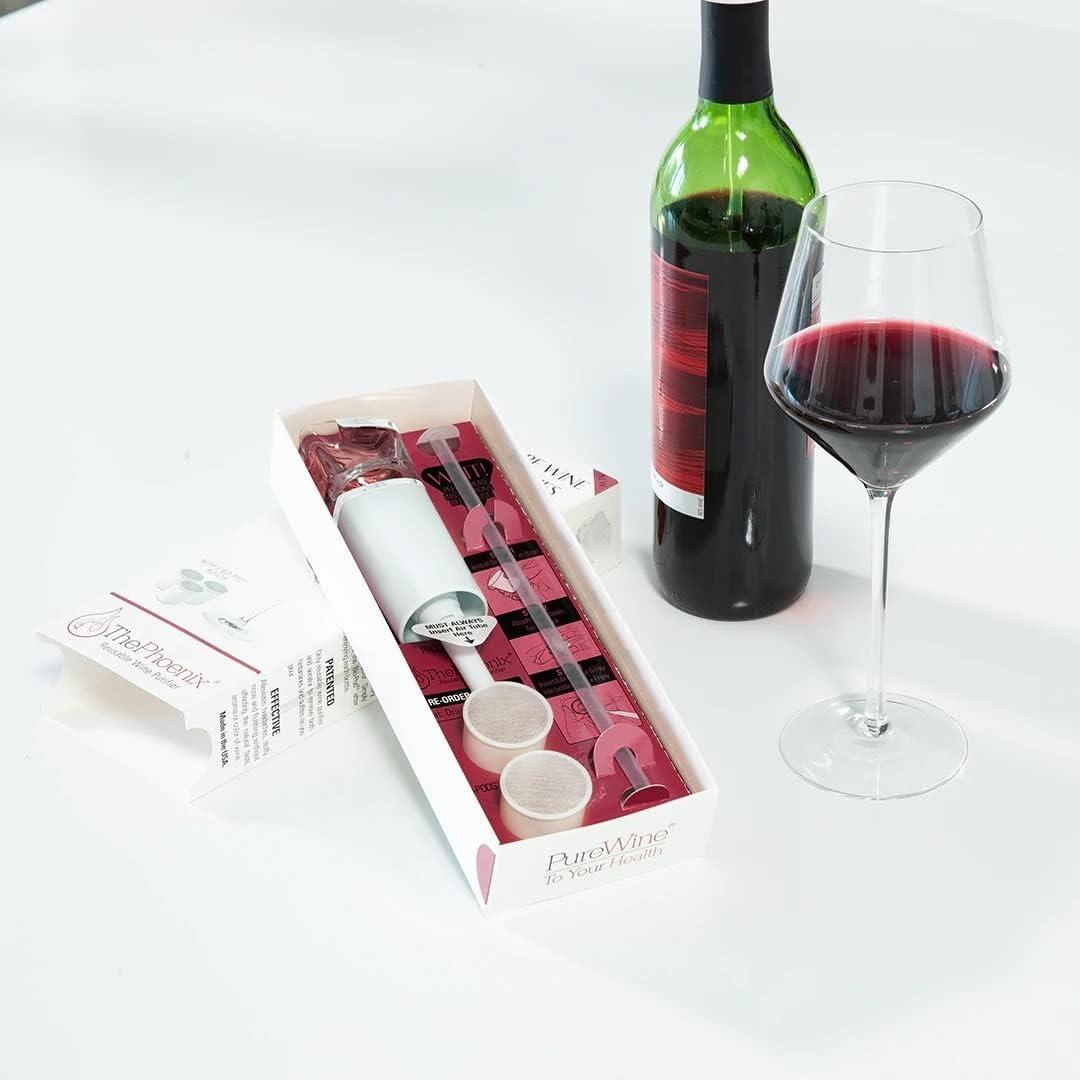 imageDrink PureWine Wand ampamp Phoenix Wine Purifier Bundle Removes Histamines ampamp Sulfites Reduces Hangovers
