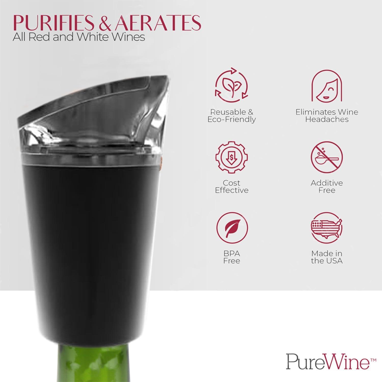 imagePureWine Phoenix BioPods 8Pack Refill for Wine Filter  EcoFriendly Portable Reusable Wine Aerator  Histamine ampamp Sulfite Filter ampamp PurifierNoir Starter Kit