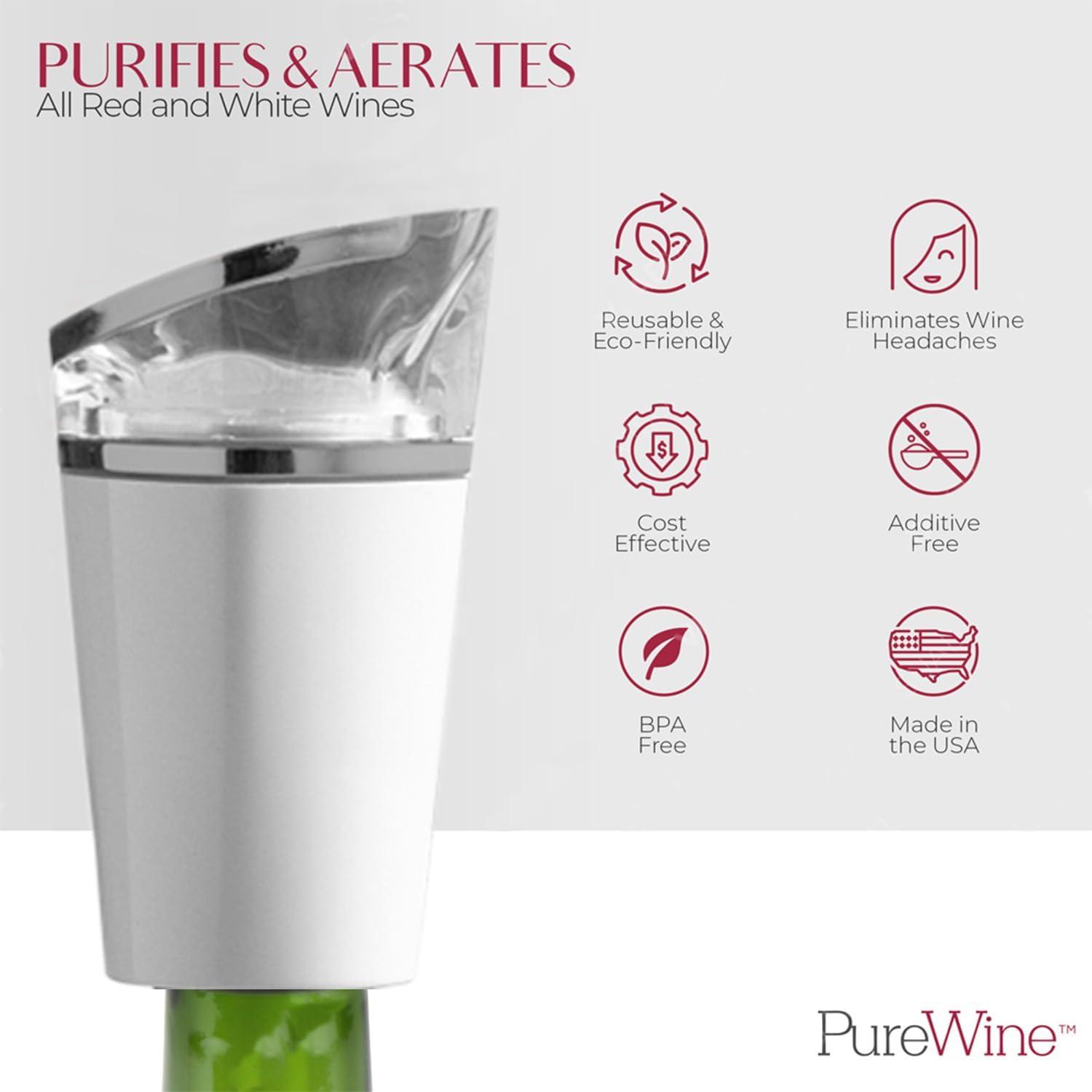 imagePureWine Phoenix BioPods 8Pack Refill for Wine Filter  EcoFriendly Portable Reusable Wine Aerator  Histamine ampamp Sulfite Filter ampamp PurifierPhoenix Kit White