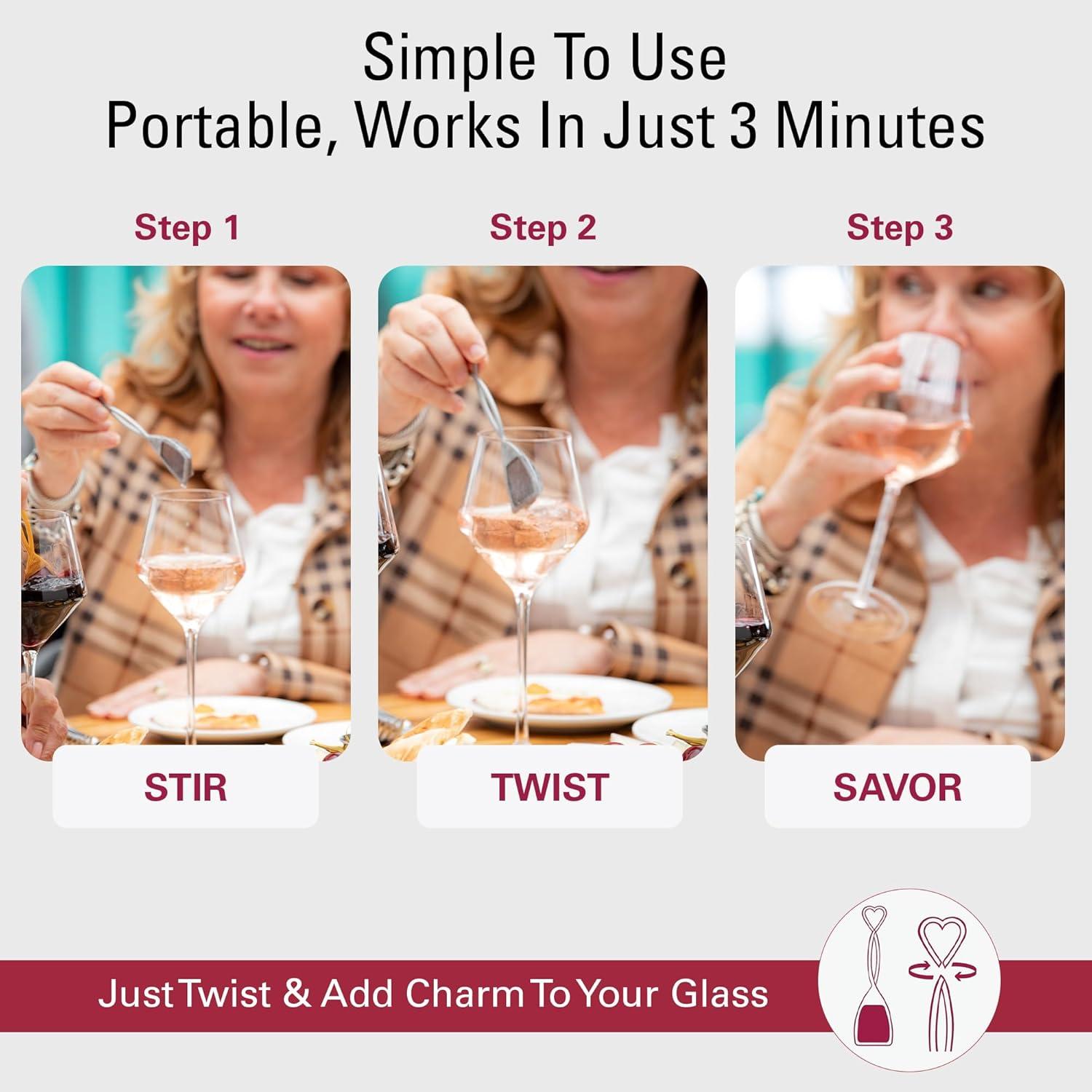 imagePureWine Pink Wand Filters Histamines and Sulfites  May Reduce and Alleviate Wine Allergies ampamp Sensitivities  Purifier Aerates Wine Restore Taste ampamp Purity  Includes Wine Glass Charm AccessoryPink 8 Pack