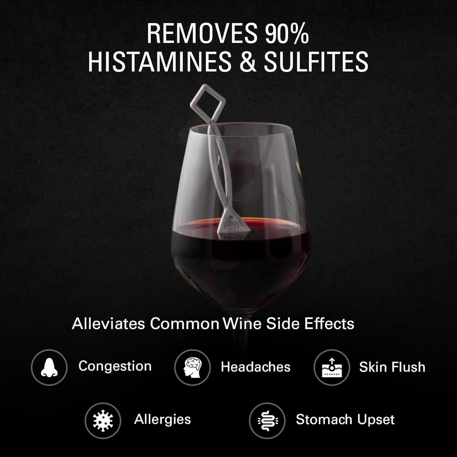 imagePureWine Pink Wand Filters Histamines and Sulfites  May Reduce and Alleviate Wine Allergies ampamp Sensitivities  Purifier Aerates Wine Restore Taste ampamp Purity  Includes Wine Glass Charm AccessoryRed 8 Pack
