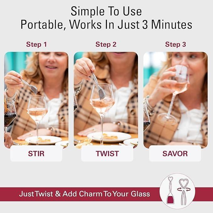 imagePureWine Wand Filters Histamines and Sulfites  May Reduce and Alleviate Wine Allergies ampamp Sensitivities  Purifier Aerates Wine Restore Taste ampamp Purity  Twist Off Wine Glass Charm Accessory
