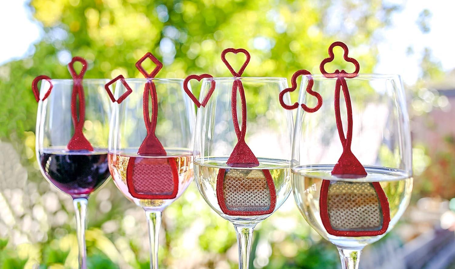 imagePureWine Wand Purifier Filter Stick Removes Histamines and Sulfites  Reduces Wine Allergies ampamp Eliminates Headaches  Drop It ampamp Stir Aerates Restoring Taste ampamp Purity  Pack of 16 Silver  Red