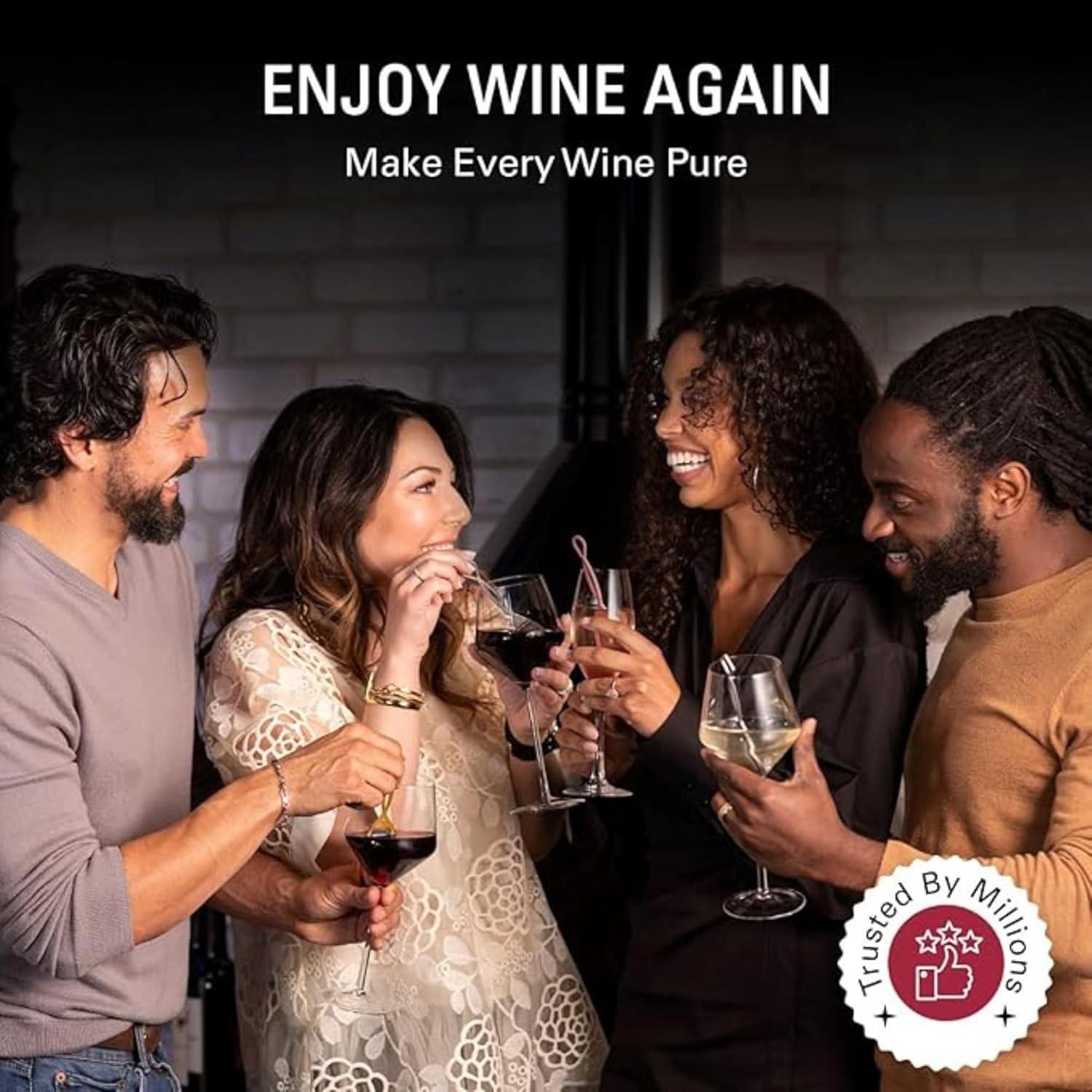 imagePureWine Wine Wands Purifier 8 Wine Filters Remover Histamines Sulfite  May Reduce and Alleviate Wine Allergies ampamp Sensitivities  Restores Taste Perfect Wine Pour Gifting HolidayPack of 3