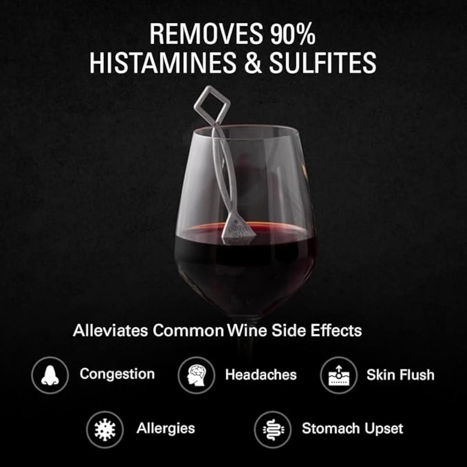 imagePureWine Wine Wands Purifier 8 Wine Filters Remover Histamines Sulfite  May Reduce and Alleviate Wine Allergies ampamp Sensitivities  Restores Taste Perfect Wine Pour Gifting HolidayPack of 3