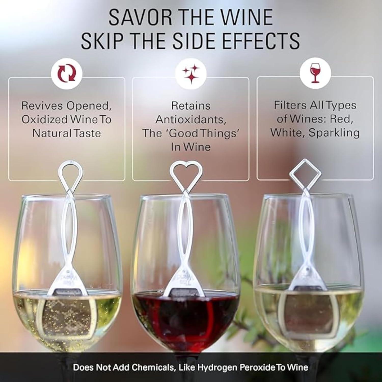 imagePureWine Wine Wands Purifier 8 Wine Filters Remover Histamines Sulfite  May Reduce and Alleviate Wine Allergies ampamp Sensitivities  Restores Taste Perfect Wine Pour Gifting HolidayPack of 3