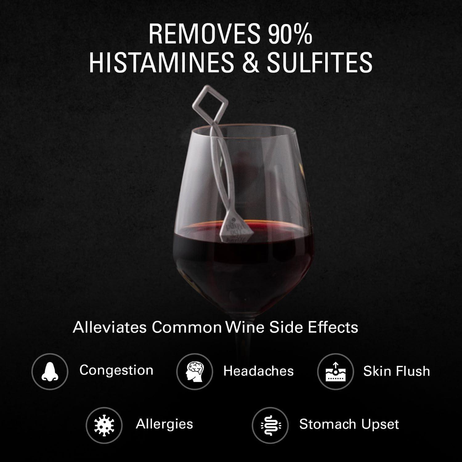 imagePureWine Wine Wands Purifier 8 Wine Filters Remover Histamines Sulfite  May Reduce and Alleviate Wine Allergies ampamp Sensitivities  Restores Taste Perfect Wine Pour Gifting Holiday30 Count Pack of 1