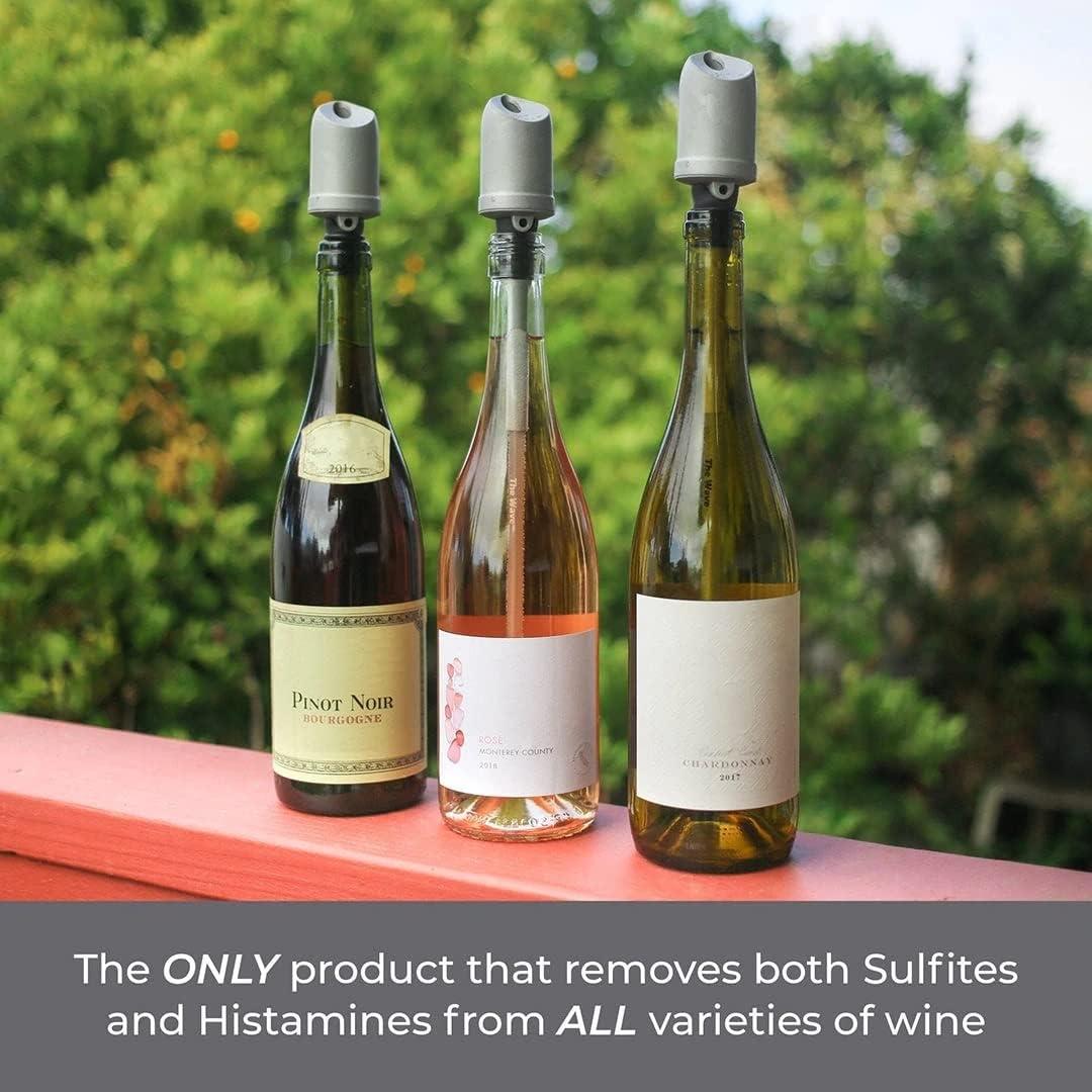 imageDrink PureWine Per Bottle Aerator ampamp Filter  The Wave Removes Histamines ampamp Sulfites Reduces Hangovers BPAFree Pourer Restores Taste Pack of 1