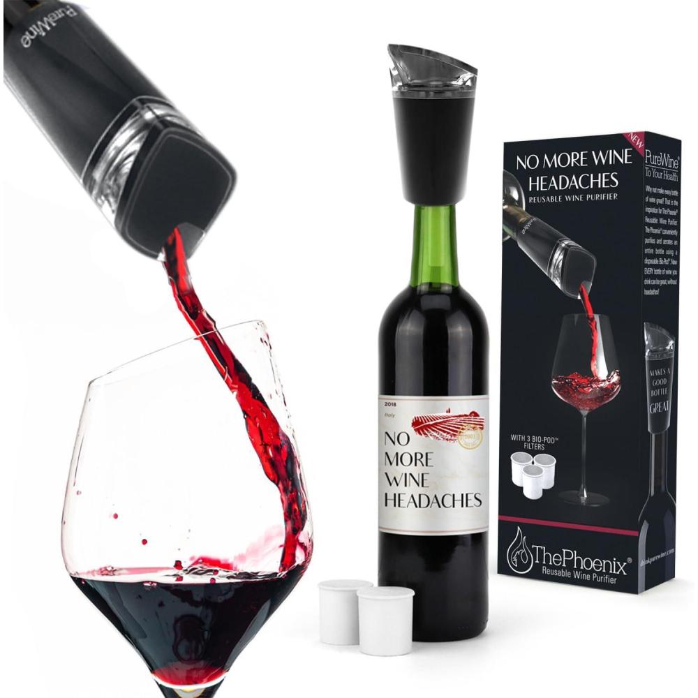imagePureWine Phoenix BioPods 8Pack Refill for Wine Filter  EcoFriendly Portable Reusable Wine Aerator  Histamine ampamp Sulfite Filter ampamp PurifierNoir Starter Kit