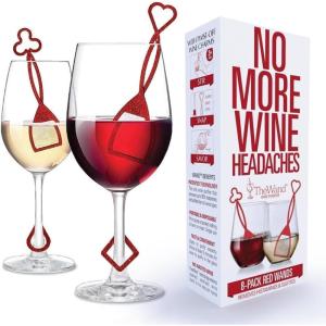 imagePureWine Pink Wand Filters Histamines and Sulfites  May Reduce and Alleviate Wine Allergies ampamp Sensitivities  Purifier Aerates Wine Restore Taste ampamp Purity  Includes Wine Glass Charm AccessoryRed 8 Pack