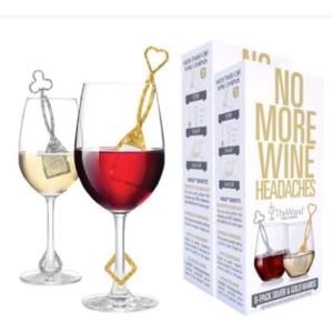 imagePureWine Silver ampamp Gold Wand Filters Histamines and Sulfites  May Reduce and Alleviate Allergies ampamp Sensitivities  Purifier Aerates to Restore Taste ampamp Purity  Includes Wineglass Accessory