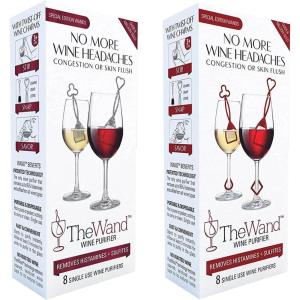 imagePureWine Wand Purifier Filter Stick Removes Histamines and Sulfites  Reduces Wine Allergies ampamp Eliminates Headaches  Drop It ampamp Stir Aerates Restoring Taste ampamp Purity  Pack of 16 Silver  Red